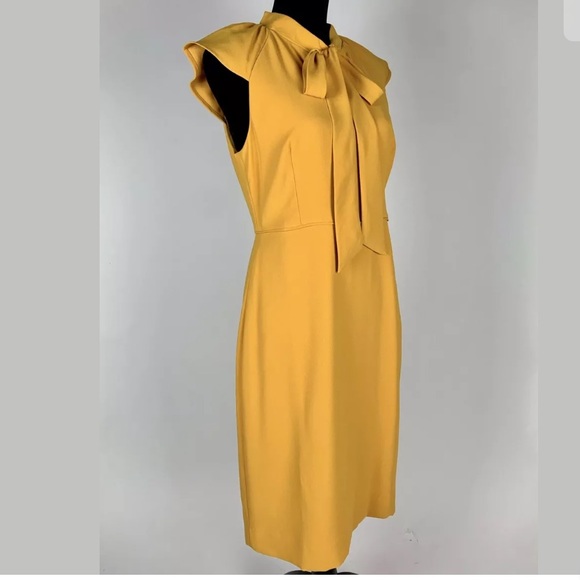 J.Crew Tie Ruffle Front Sheath Dress 365 Crepe 8 - Picture 2 of 5